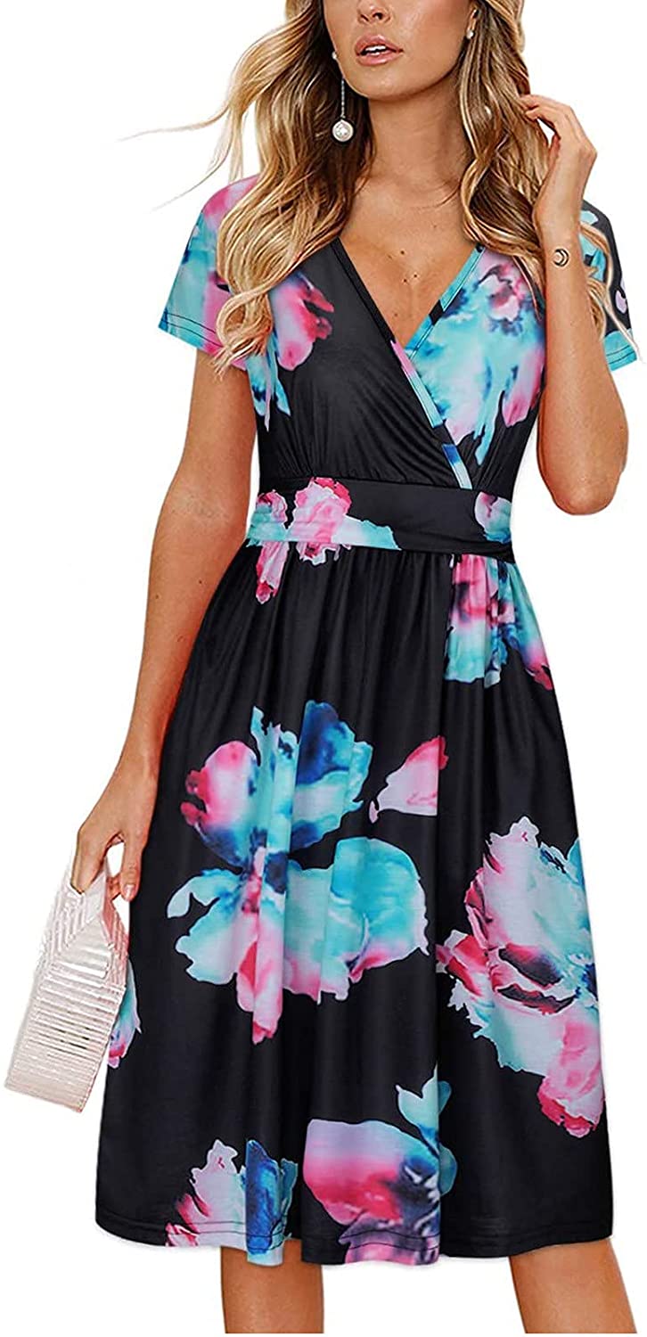 WYTong Women Summer Casual Sleeveless Mini Plain Pleated Tank Vest Dresses Beach Maxi Dress