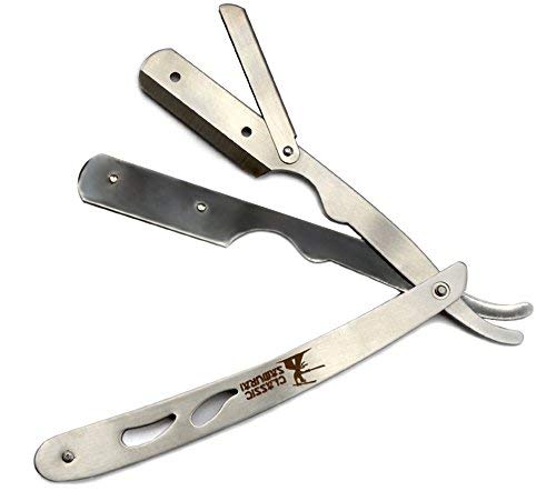 Classic Samurai CS-102 Matte Black Golden Head + CS-102 Professional Barber Straight Edge Shaving Ra