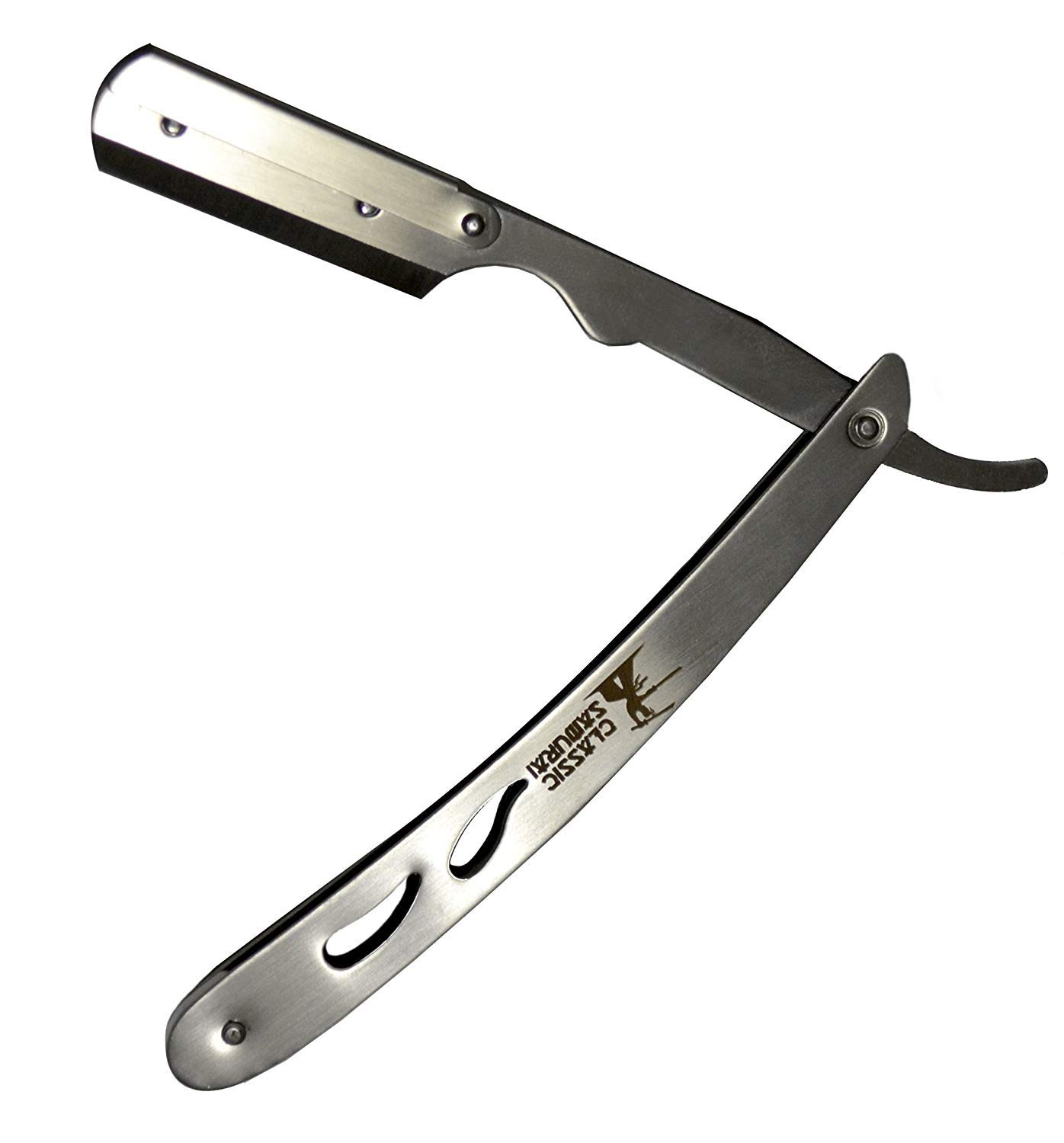 Classic Samurai CS-102 Matte Black Golden Head + CS-102 Professional Barber Straight Edge Shaving Ra