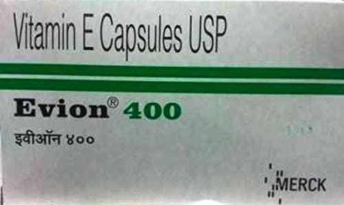 50 Evion Capsules Vitamin E for Glowing Face,Strong Hair,Acne,Nails, Glowing Skin 400mg