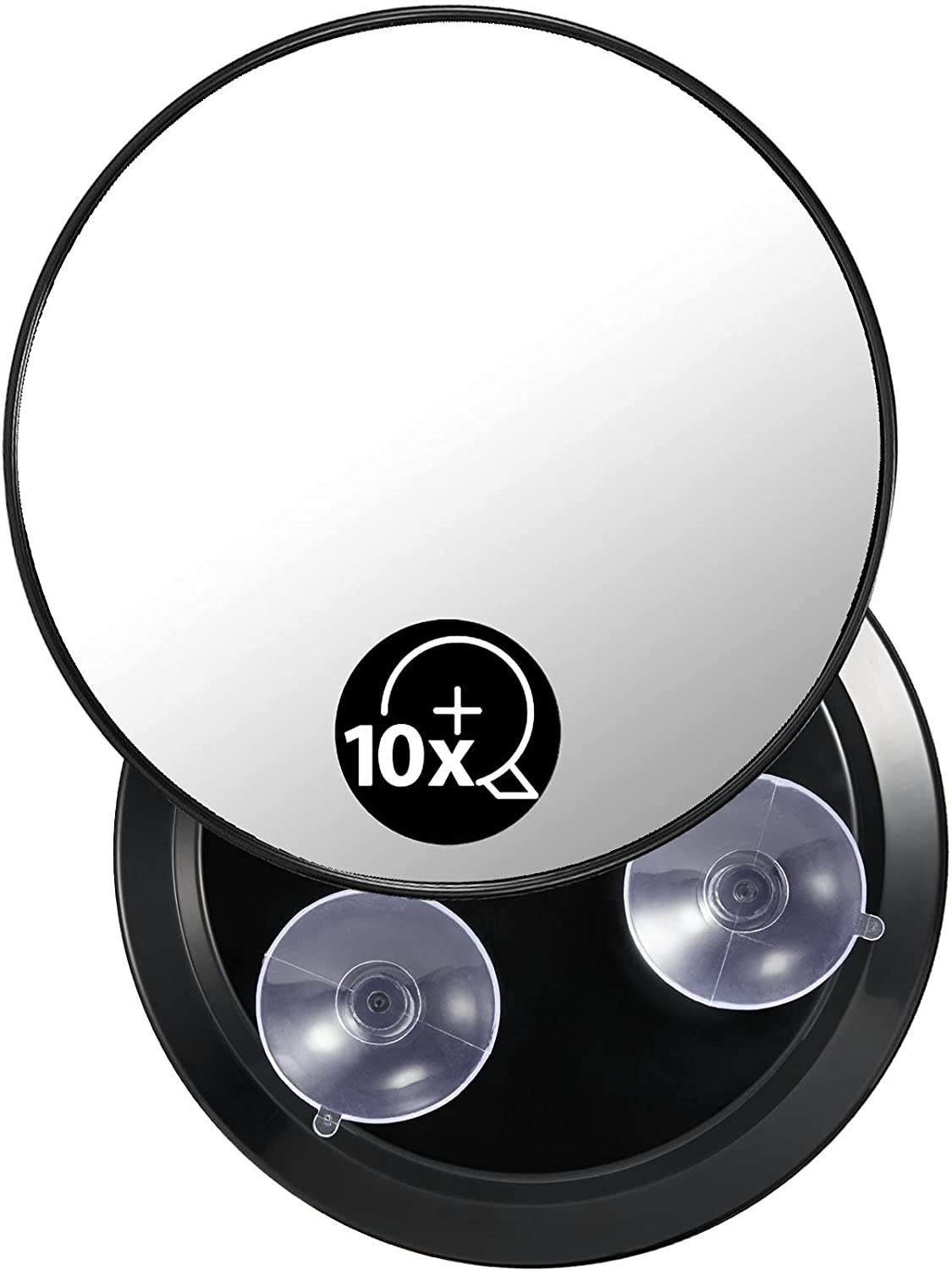 OMIRO Bathroom Mirror, 6 Inch 10X Magnifying Makeup Mirror (Black,Round)