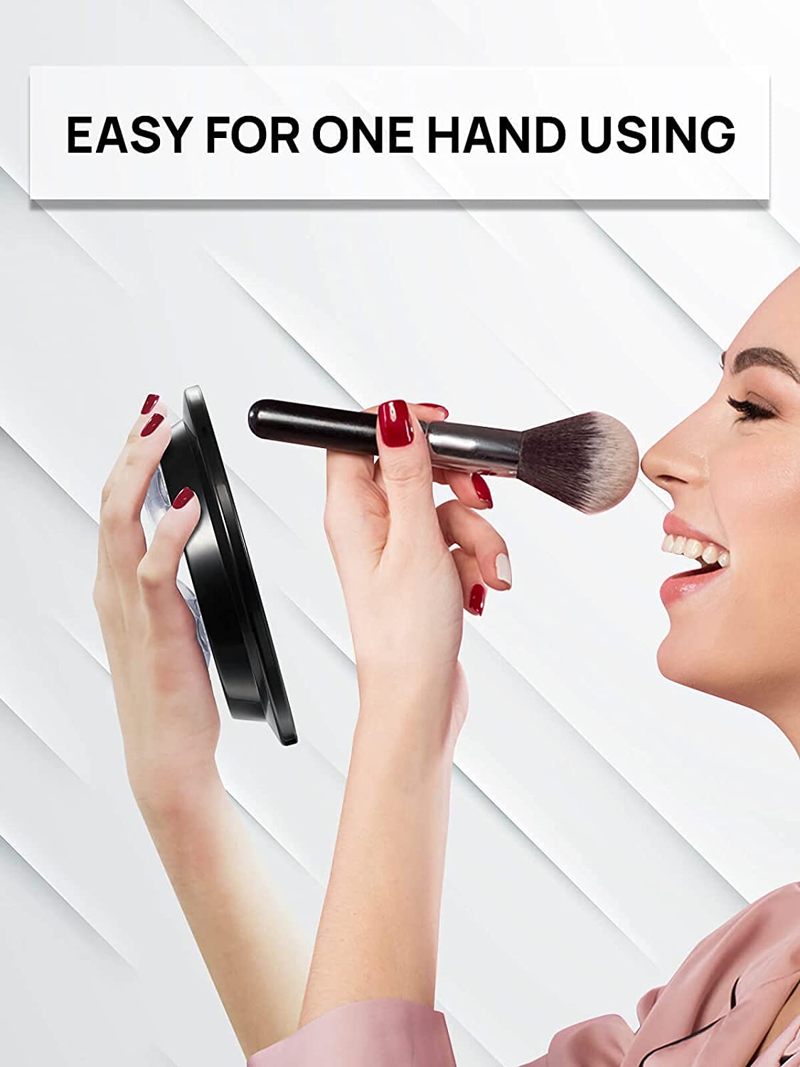 OMIRO Bathroom Mirror, 6 Inch 10X Magnifying Makeup Mirror (Black,Round)