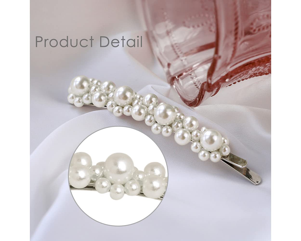 DS. DISTINCTIVE STYLE Artificial Pearls Hair Clips 4 Pieces Bridal Hair Barrettes Decorative Hair Pi