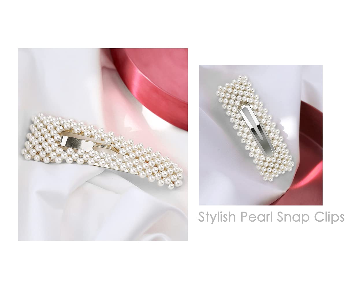 DS. DISTINCTIVE STYLE Artificial Pearls Hair Clips 4 Pieces Bridal Hair Barrettes Decorative Hair Pi