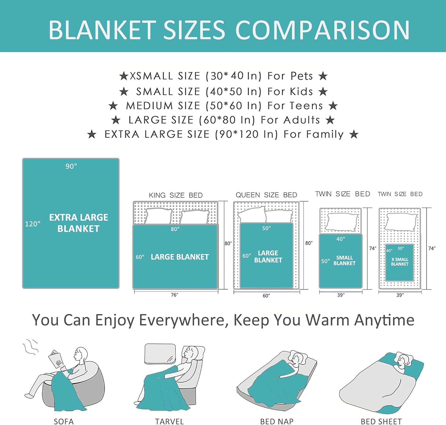 AozyHug Choose Divination Clock Fleece Flannel Blanket Soft Fuzzy Plush Fluffy Blanket Warm Cozy Per