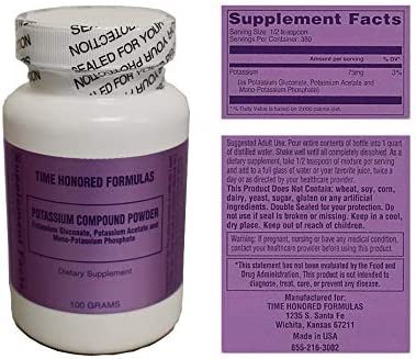 Potassium Compound Salts - for Gerson Therapy - Crystalized Powder - 100GMS