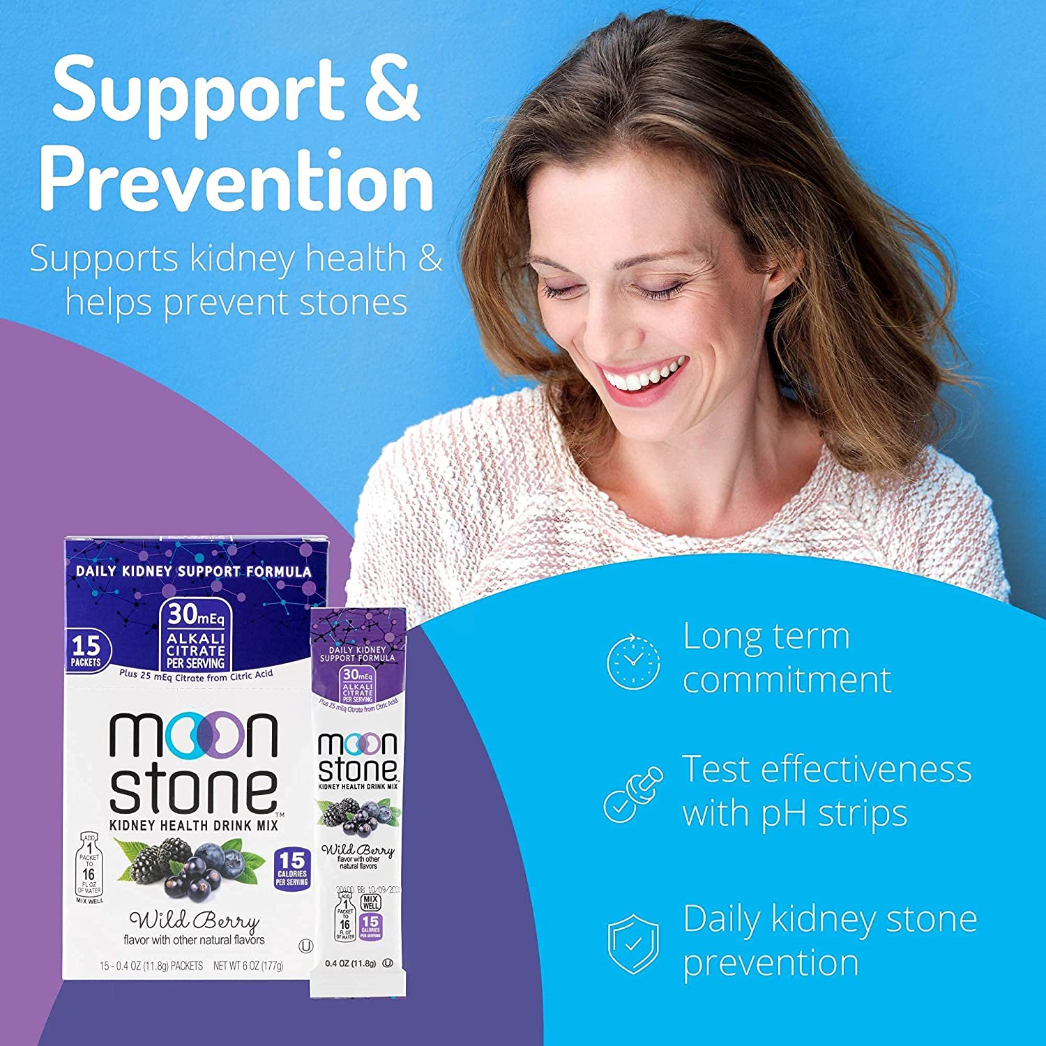 Moonstone Nutrition Kidney Health & Hydration Drink Mix – Kidney Supplement, Kidney Cleanse & Kidn