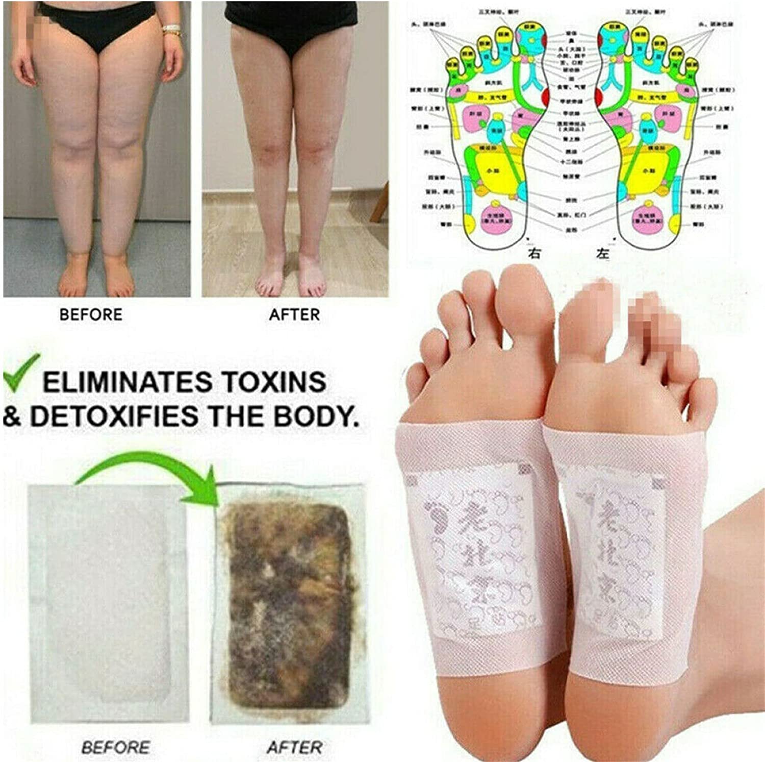 Lymphatic Drainage Ginger Foot Patch - Anti Swelling Ginger Patch, Organic Ginger Foot Pads, Deep Cl