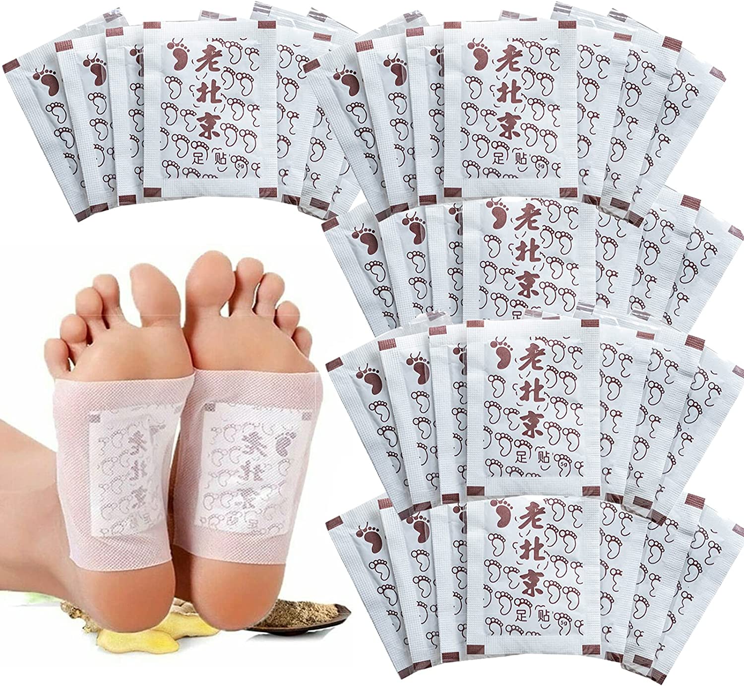 Lymphatic Drainage Ginger Foot Patch - Anti Swelling Ginger Patch, Organic Ginger Foot Pads, Deep Cl