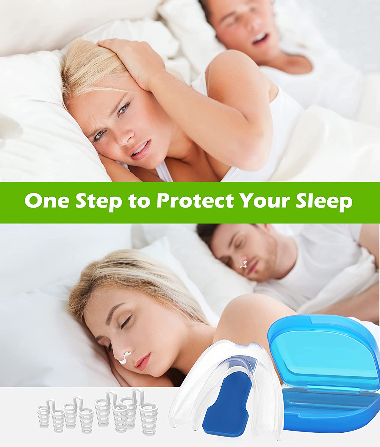 Anti-Snoring Devices, Adjust Jаw Position Snore Stopper with 4 Size Nose Vents Dilаtors, Effective