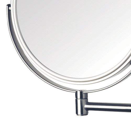 Jerdon JP7506N 8-Inch Wall Mount Makeup Mirror with 5x Magnification, Nickel Finish, 8
