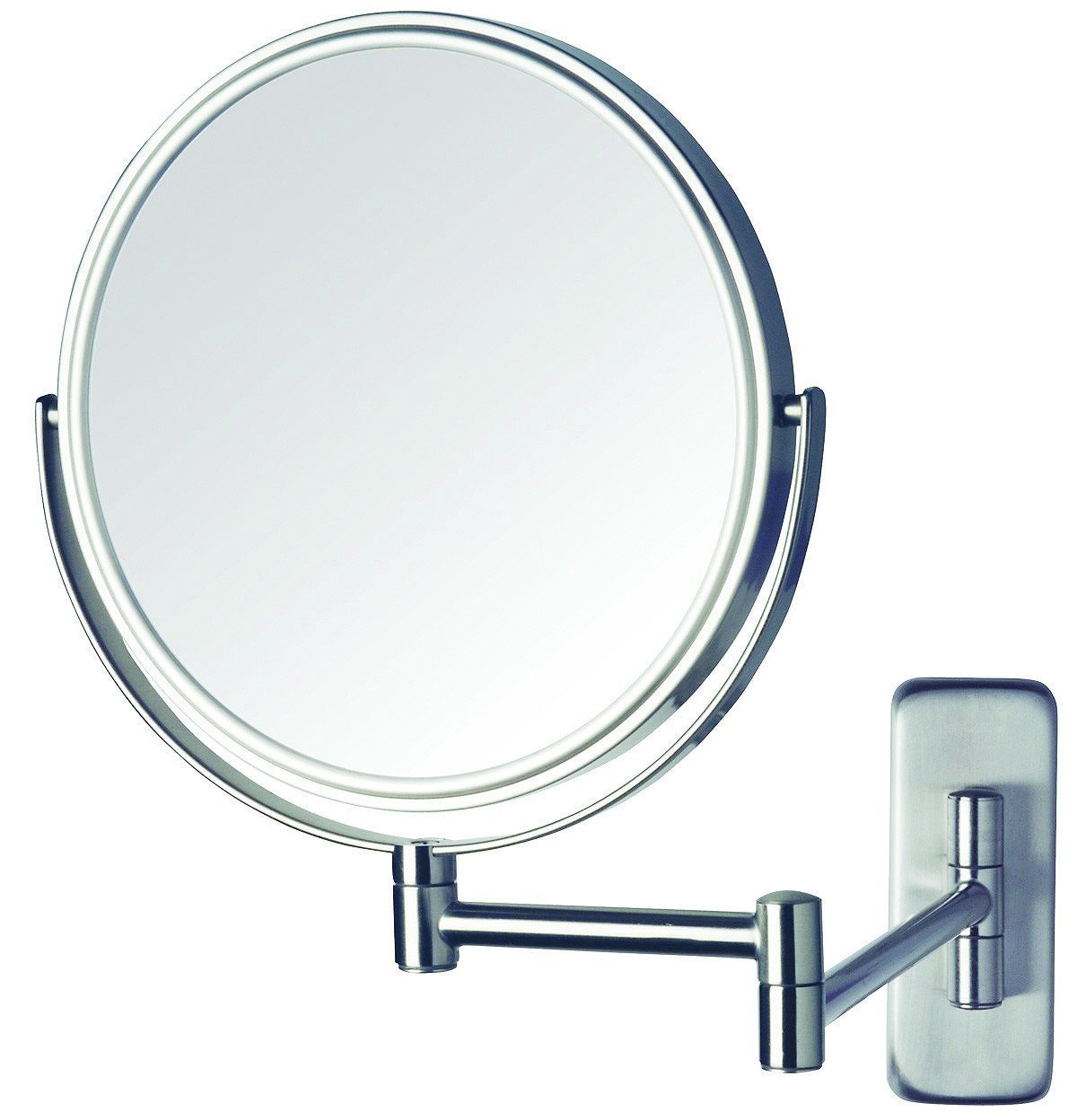 Jerdon JP7506N 8-Inch Wall Mount Makeup Mirror with 5x Magnification, Nickel Finish, 8