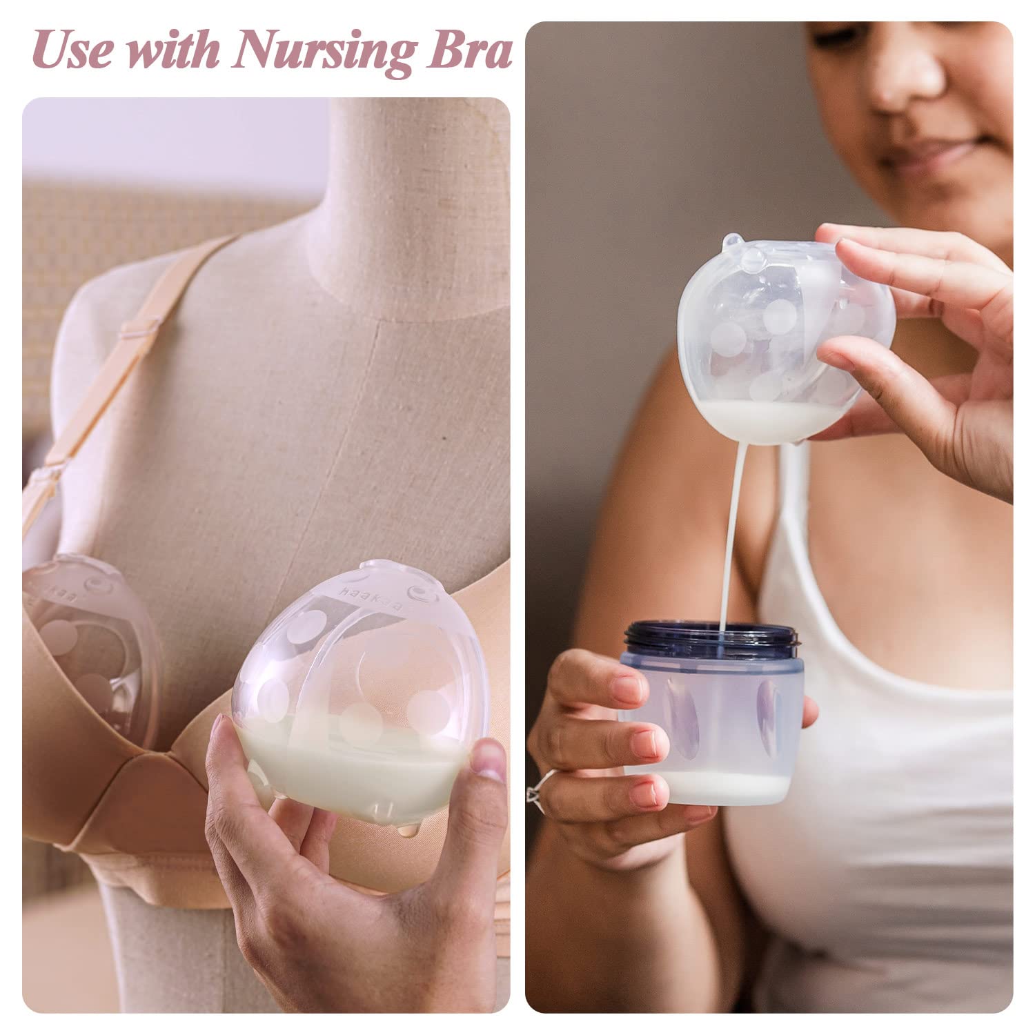 haakaa Ladybug Milk Collector Shells & Silicone Cleaning Brush Combo - 2.5oz/75ml, 2pcs Breast Shell