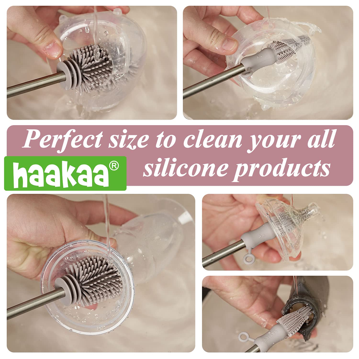 haakaa Ladybug Milk Collector Shells & Silicone Cleaning Brush Combo - 2.5oz/75ml, 2pcs Breast Shell