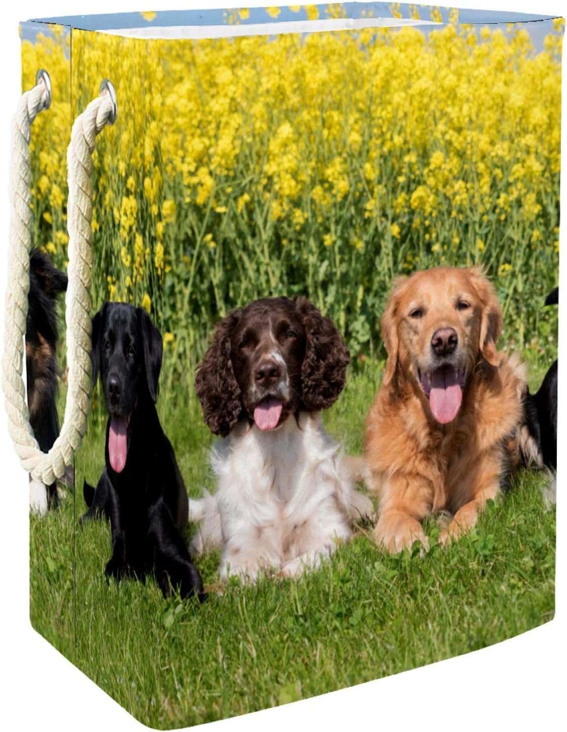 delayer Happy Dog Cute Collapsible Organizer Basket for Laundry Hamper Organizer Basket for Toy Bins