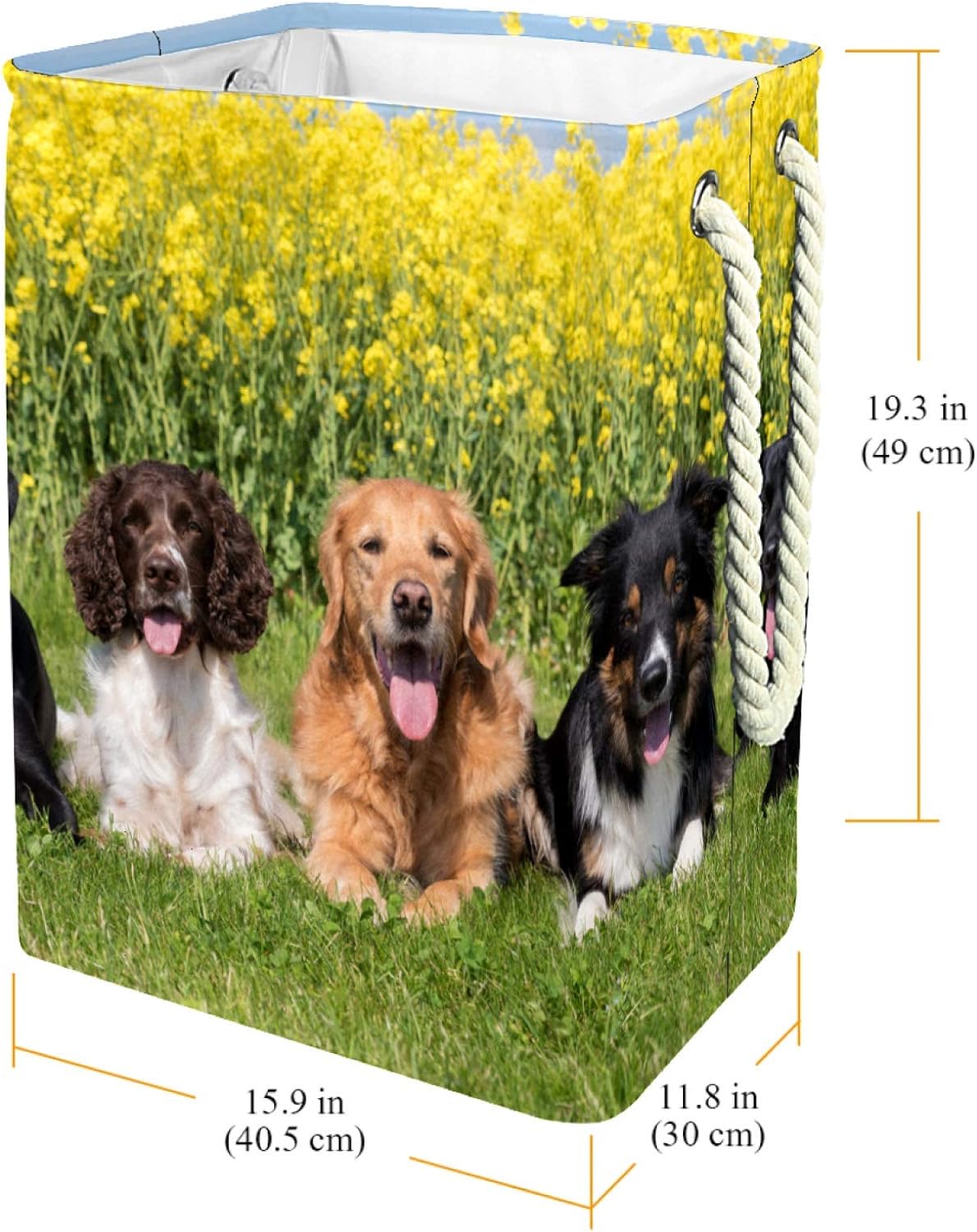 delayer Happy Dog Cute Collapsible Organizer Basket for Laundry Hamper Organizer Basket for Toy Bins