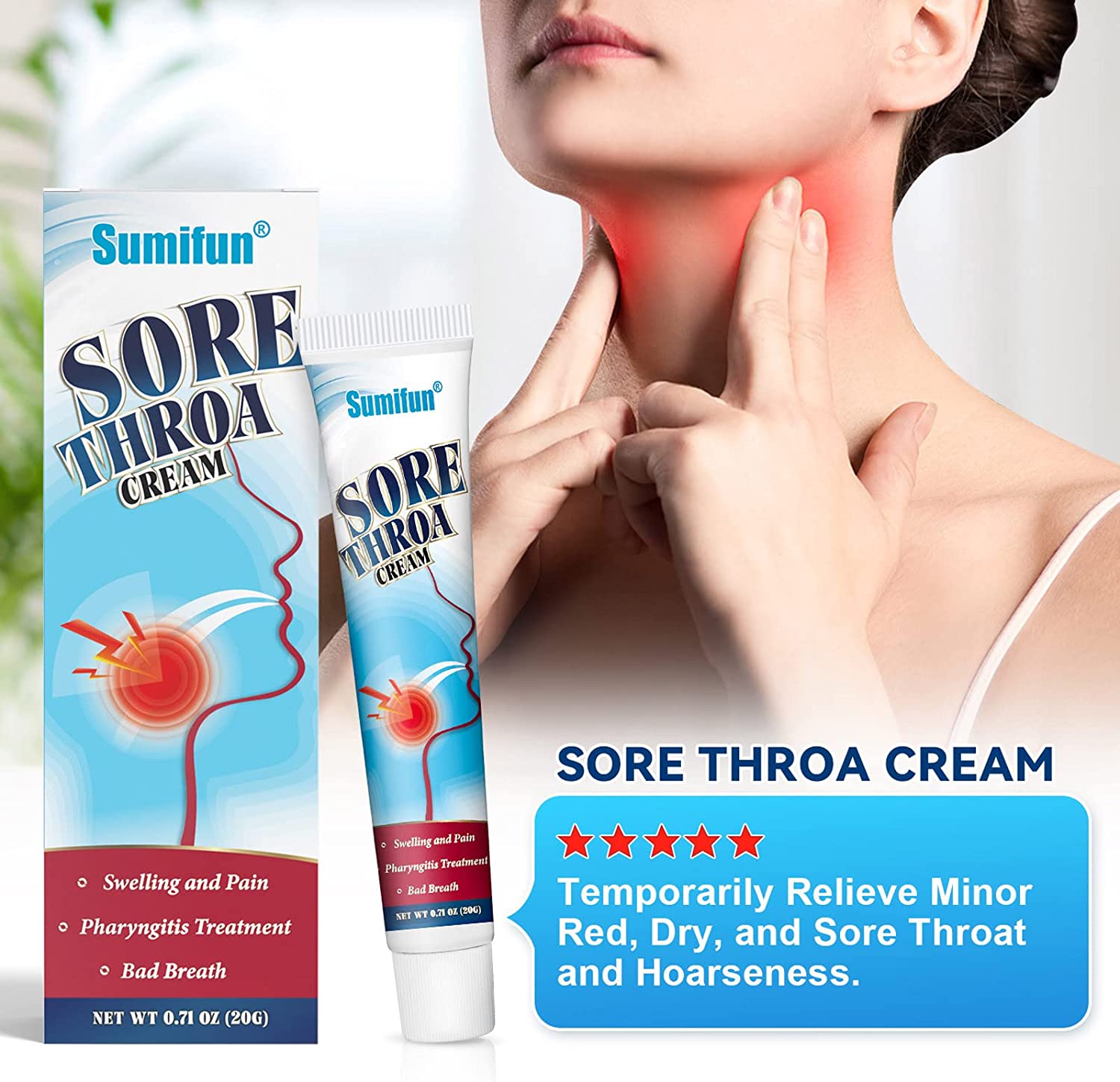 YIISU Sore Throat Cream Tonsils Sore Throat Relief Cream HP1