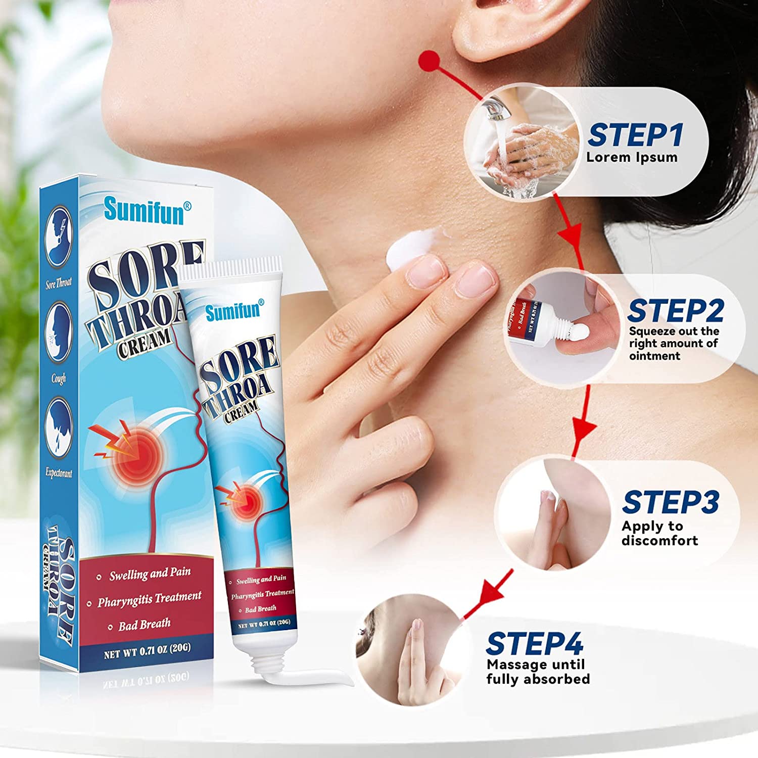 YIISU Sore Throat Cream Tonsils Sore Throat Relief Cream HP1