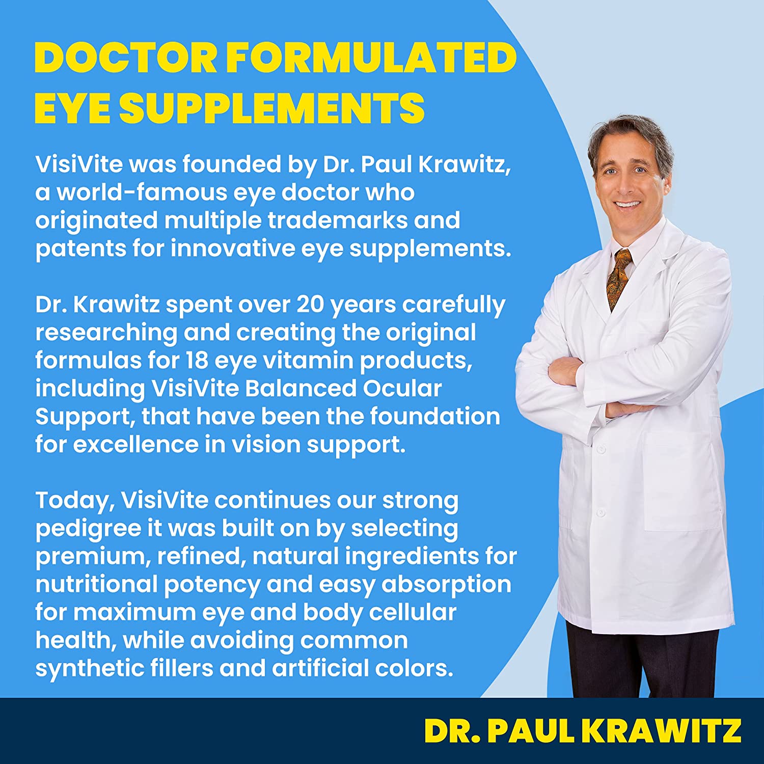 Eye Vitamins - VisiVite Doctor Formulated Balanced Ocular Support - Eye Supplement Macular - Advance
