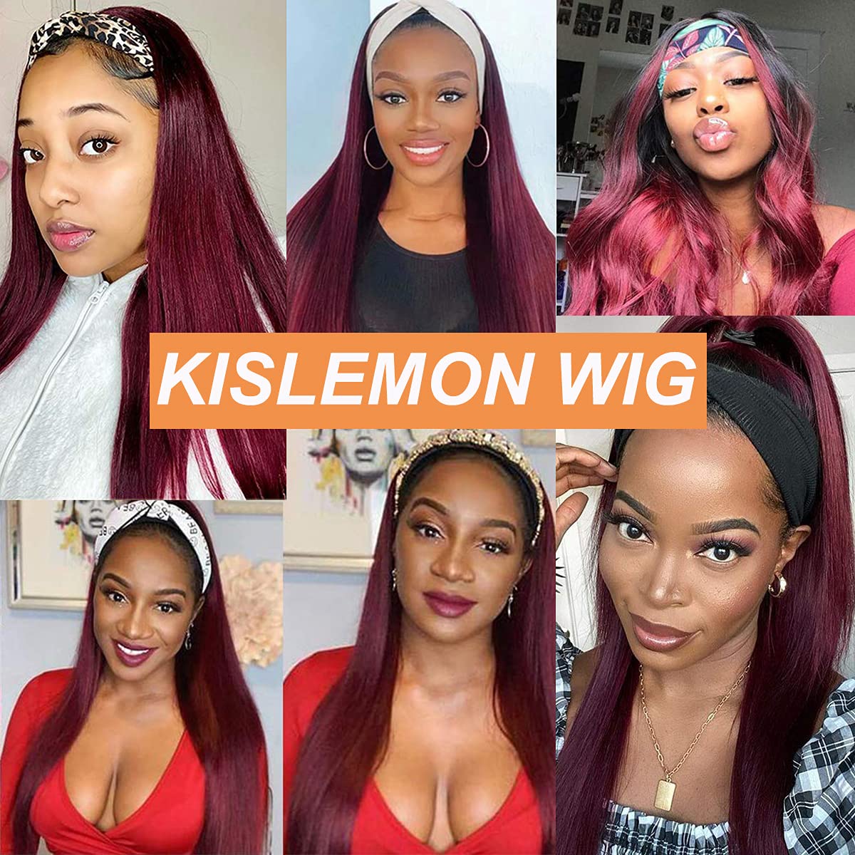 99J Ombre Straight Human Hair Headband Wigs for Black Women Brazilian Virgin Hair Glueless None Lace