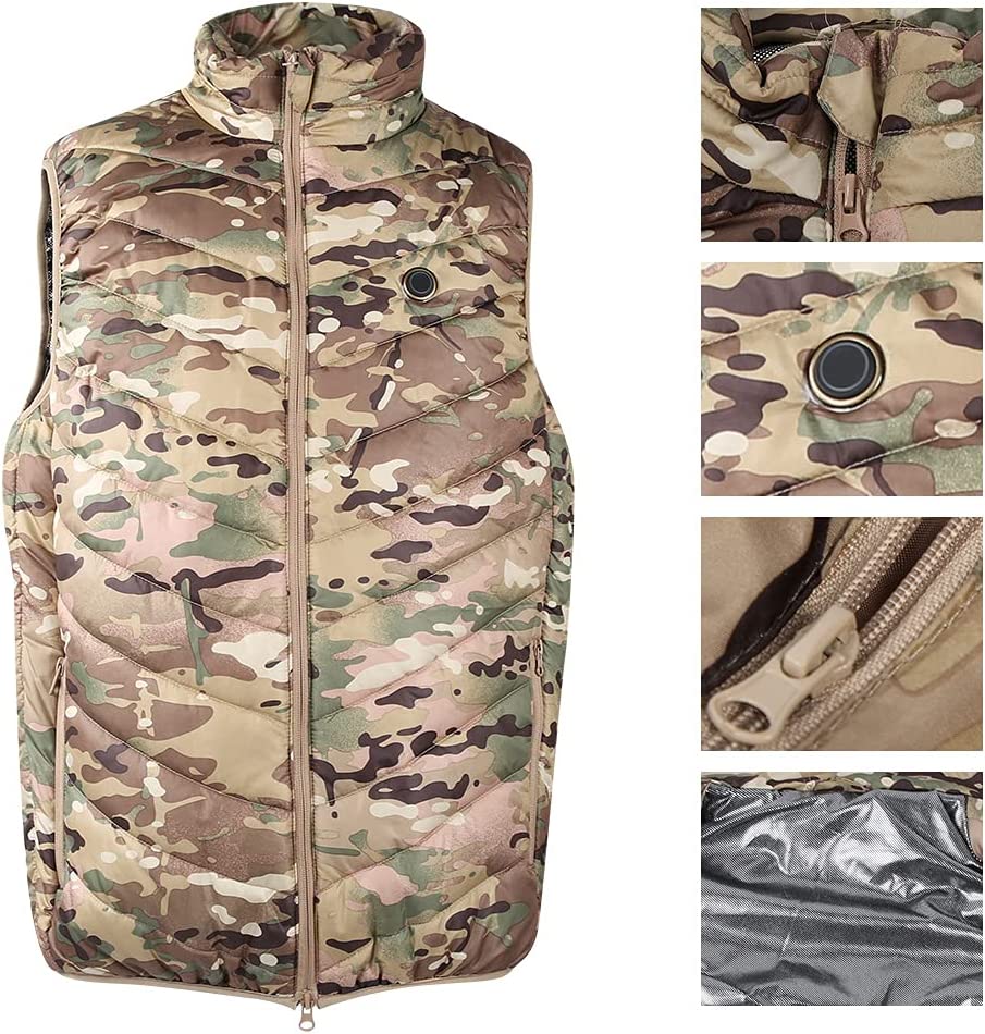 WESE Heating Waistcoat, Safe Three Gear Nylon USB Three Gear Temperature Adjustment Heating Vest for