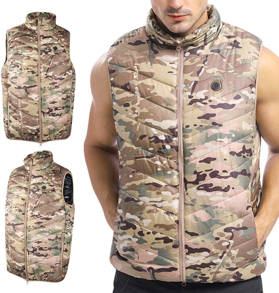 WESE Heating Waistcoat, Safe Three Gear Nylon USB Three Gear Temperature Adjustment Heating Vest for
