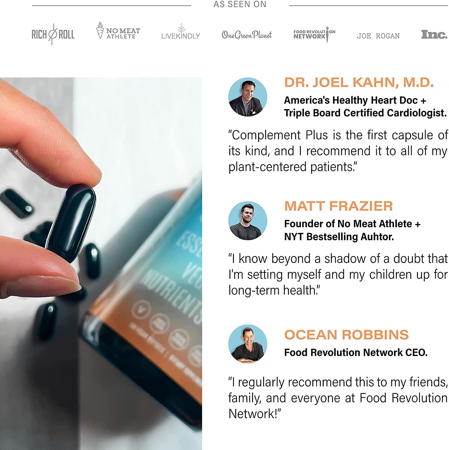 Complement Essential Vegan Multivitamin - Vitamin B12, Omega-3 DHA + EPA, Vitamin D3, Vitamin K2, Io