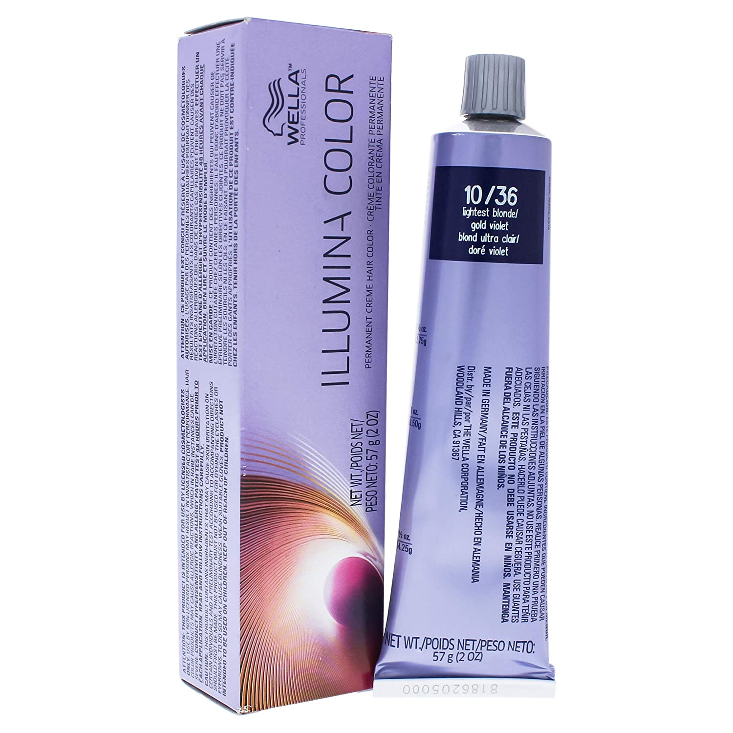 Wella Illumina Color Permanent Creme Hair Color 10 36 Lightest Blonde-Gold Violet for Unisex, 2 Ounc