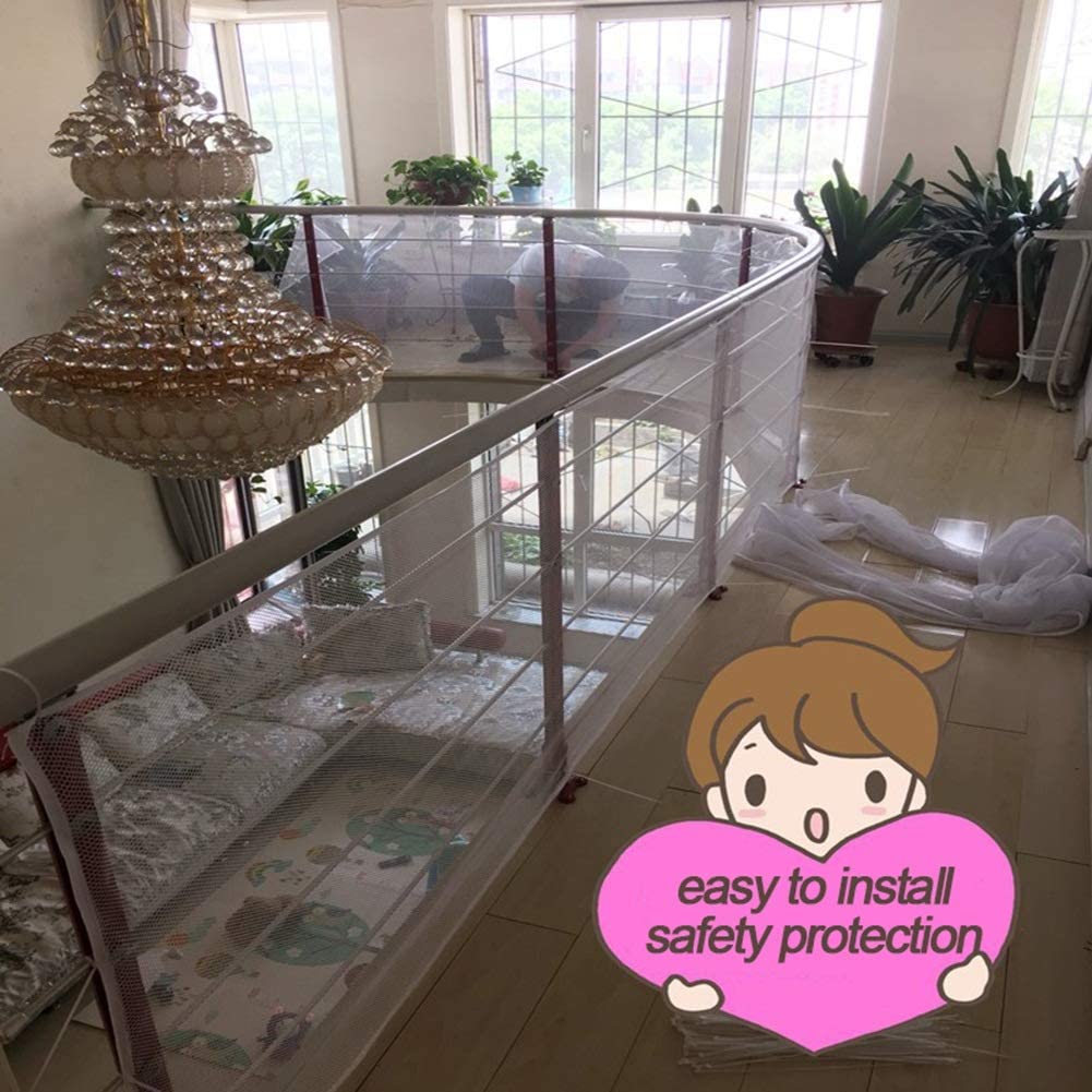 HAIPENG Child Safety Rail Net, Kids Fall Protection Security Guards for Stairs Balcony Patios, Baby