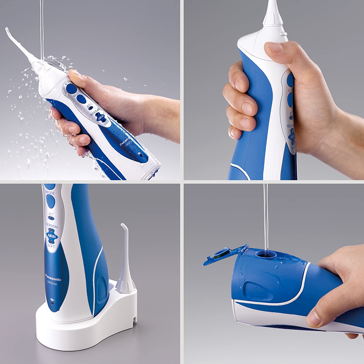 Panasonic Cordless Water Flosser, 3 Speed Pressure Settings Oral Irrigator, Washable, Rechargeable P
