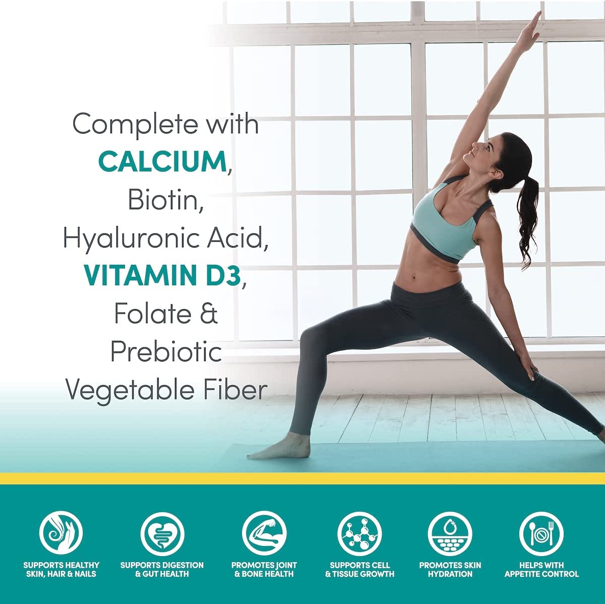 Designer Wellness, Soy Isolate Protein Powder with Biotin, Hyaluronic Acid and Prebiotics, Vegan, No