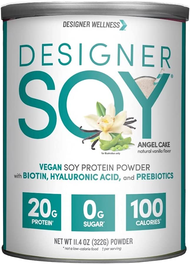 Designer Wellness, Soy Isolate Protein Powder with Biotin, Hyaluronic Acid and Prebiotics, Vegan, No
