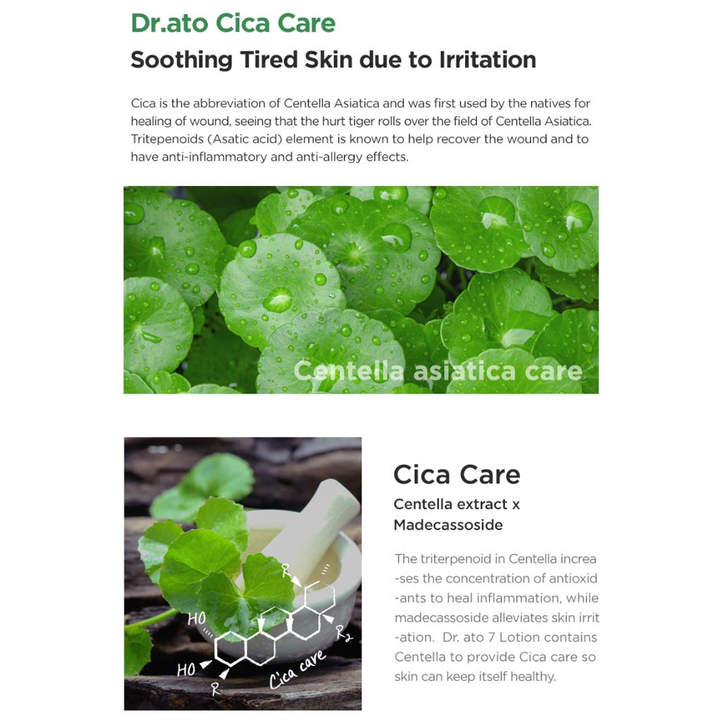 DR.ATO Ultra Rescue Cica Lotion 5.4 fl.oz. (160ml) - pH5.5 Body and Face Baby, Kids Powerful Hydrati