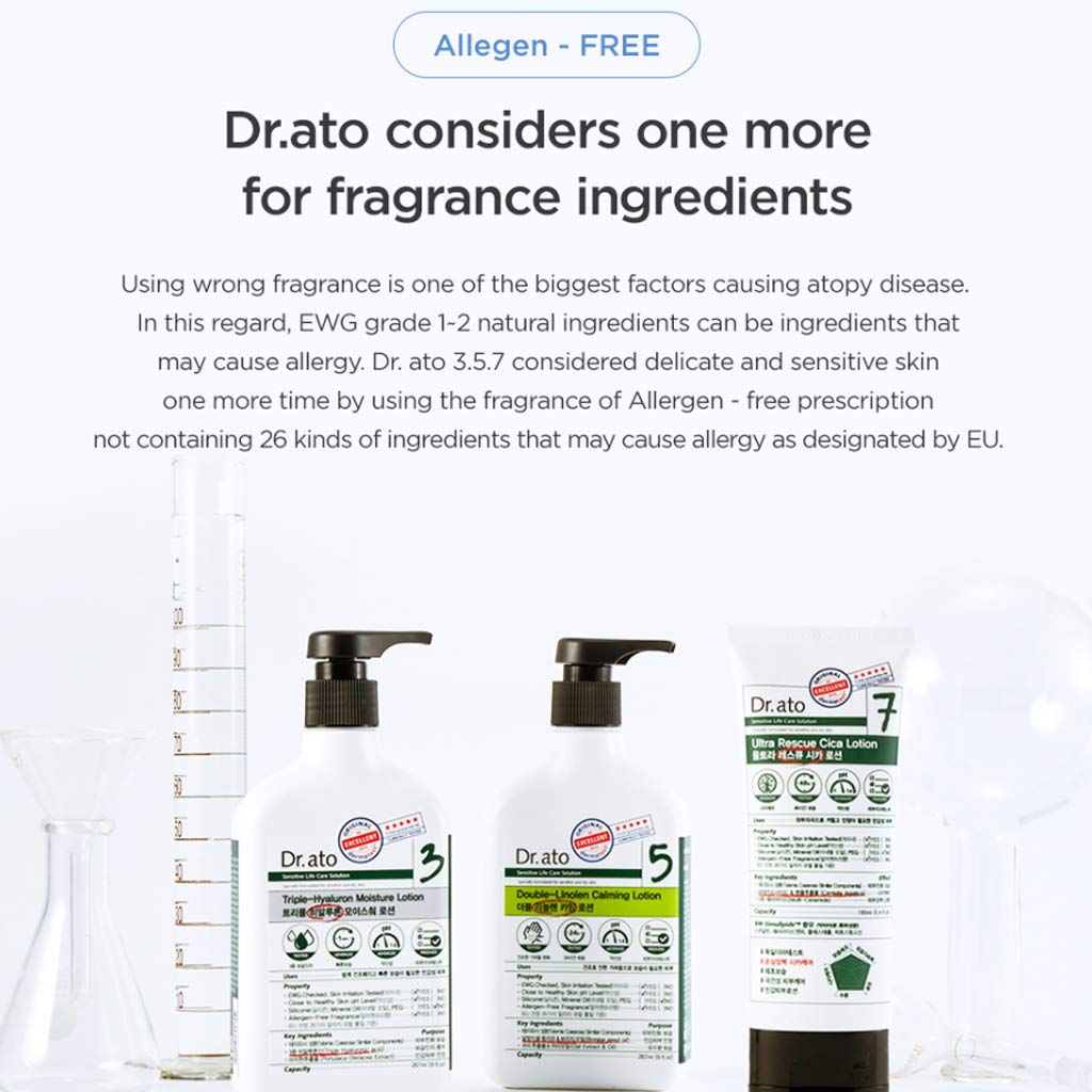 DR.ATO Ultra Rescue Cica Lotion 5.4 fl.oz. (160ml) - pH5.5 Body and Face Baby, Kids Powerful Hydrati