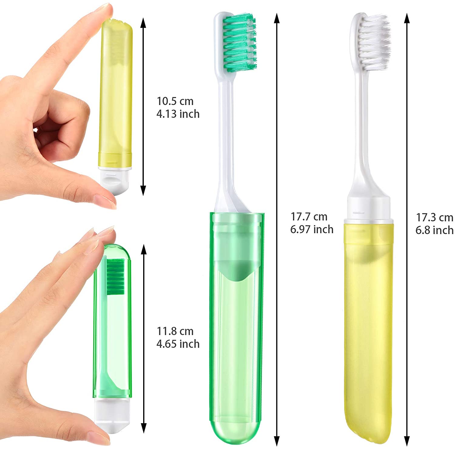 6 Pieces Travel Toothbrush Fold Travel Toothbrush Folding Toothbrush Comes with a Toothbrush Box for