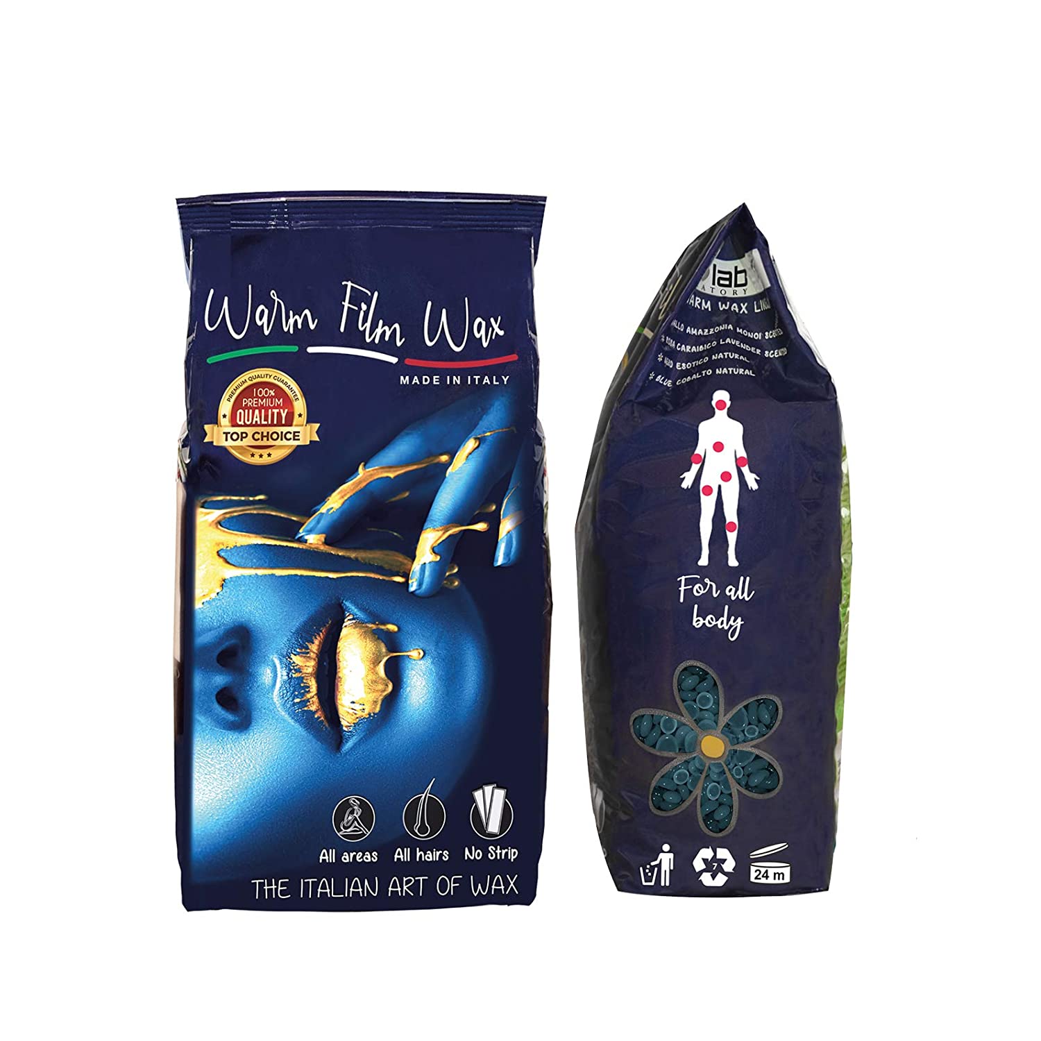 Zerolab Blu Brasilian Pearl Hard Wax Beads Bikini Body Wax Beans Hair Removal Made In Italy 2.2 LB