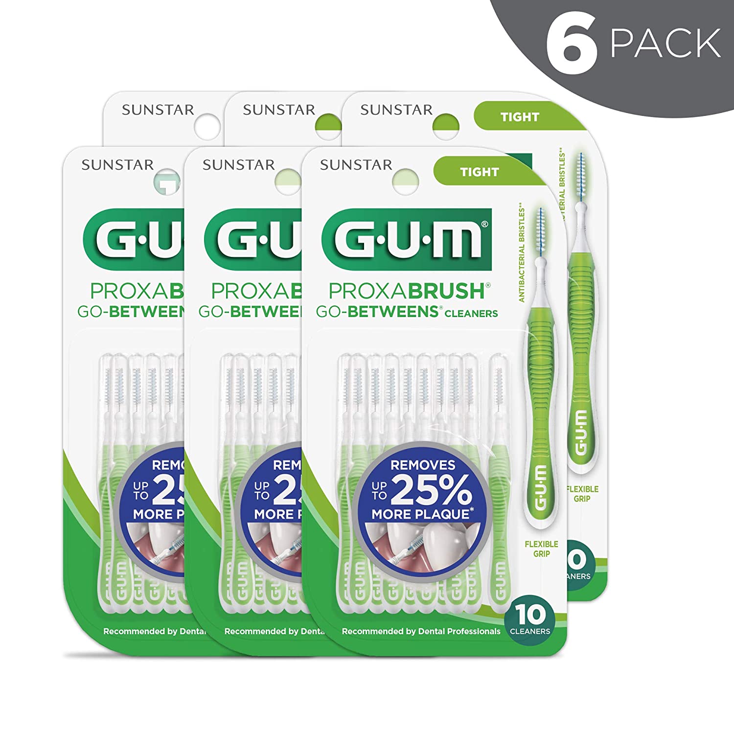 GUM-6505A Soft-Picks Advanced Dental Picks (Pack of 270) & 872FC6 Proxabrush Go-Betweens Interdental