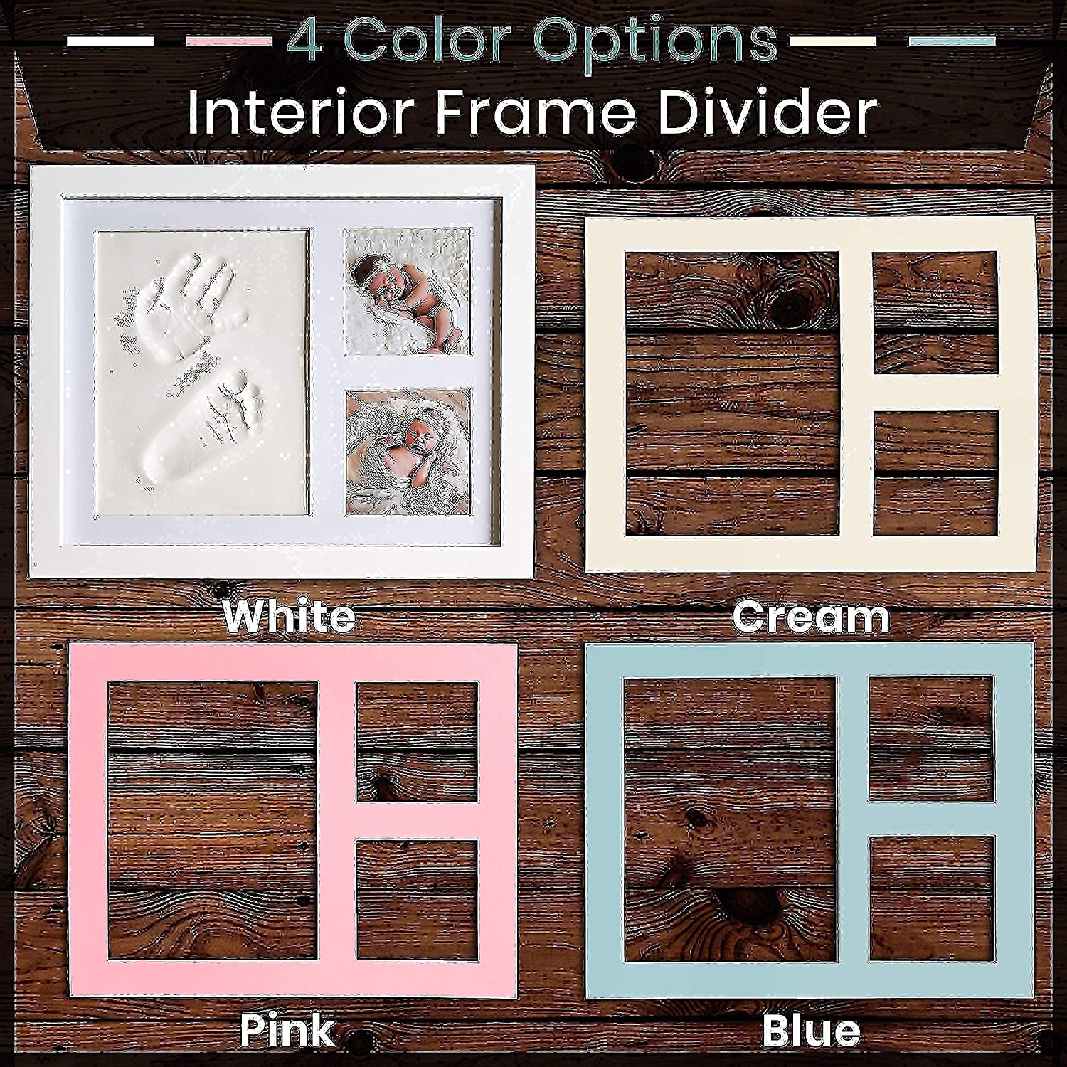 BUNDLE! Little Hippo Baby Handprint Frame + Baby Handprint Ornament Set