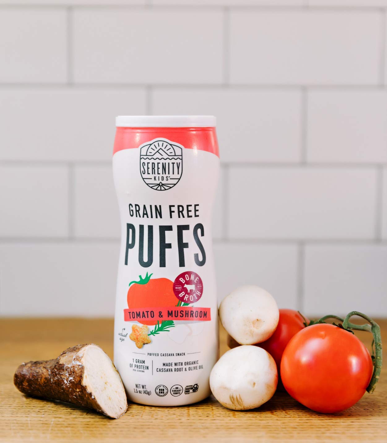SERENITY KIDS Tomato & Mushroom Bone Broth Puffs, 1.5 OZ