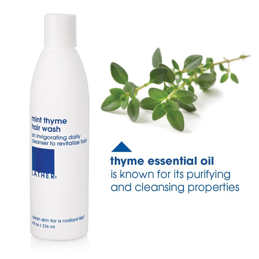 LATHER Mint Thyme Hair Wash, 8-Ounce Bottle