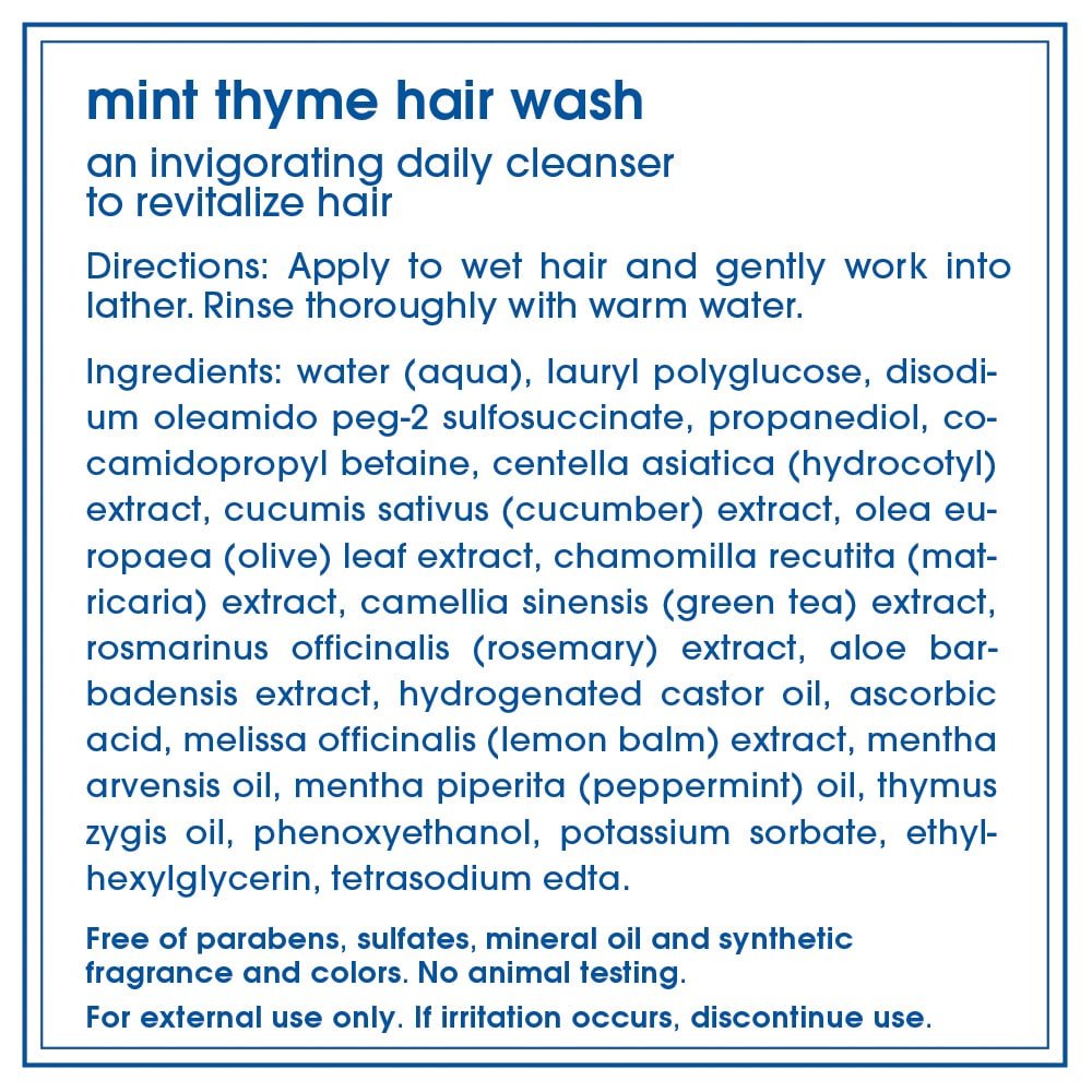 LATHER Mint Thyme Hair Wash, 8-Ounce Bottle