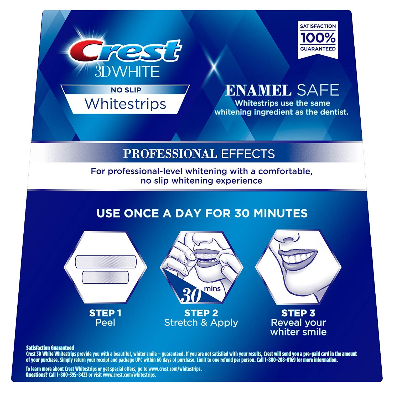 Crest 3D White Professional Effects Whitestrips Teeth Whitening Strips Kit 80 Count (Pack of 2)