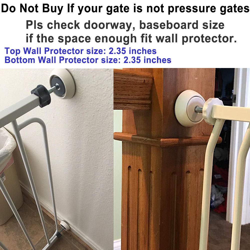 4 Pack Baby Gates Wall Cups, Safety Wall Bumpers Guard Fit for Bottom of Gates, Doorway, Stairs