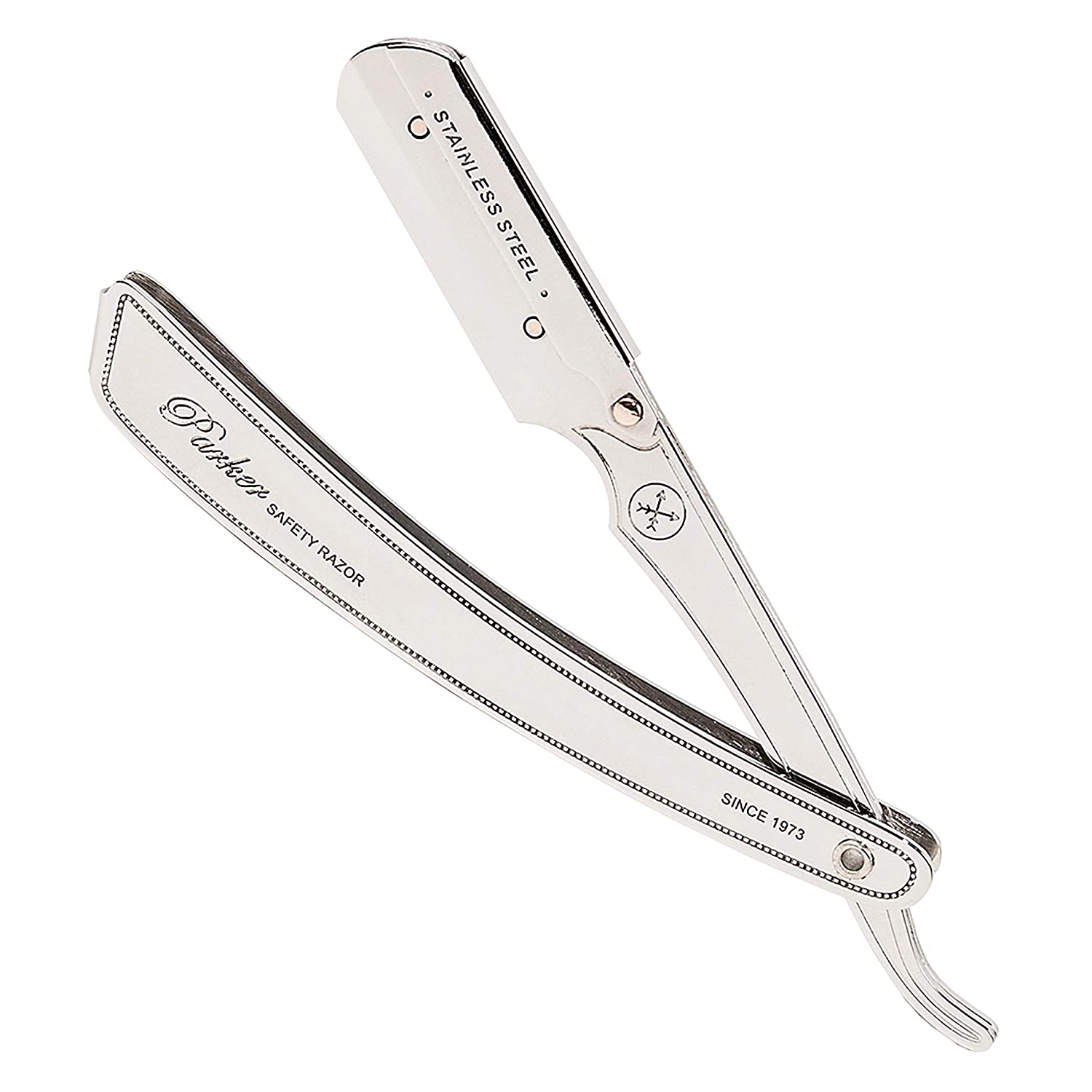 Parker SRX 100% Stainless Steel Straight Edge Razor & 5 Straight Edge Half Blades