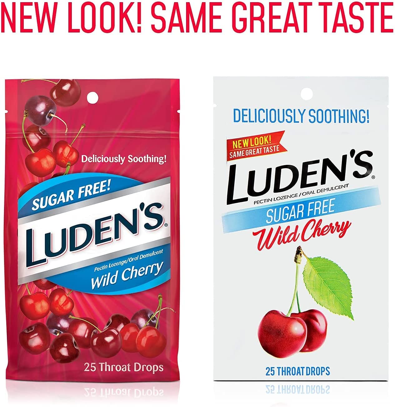 Luden"s Deliciously Soothing Throat Drops SugarFree Wild Cherry