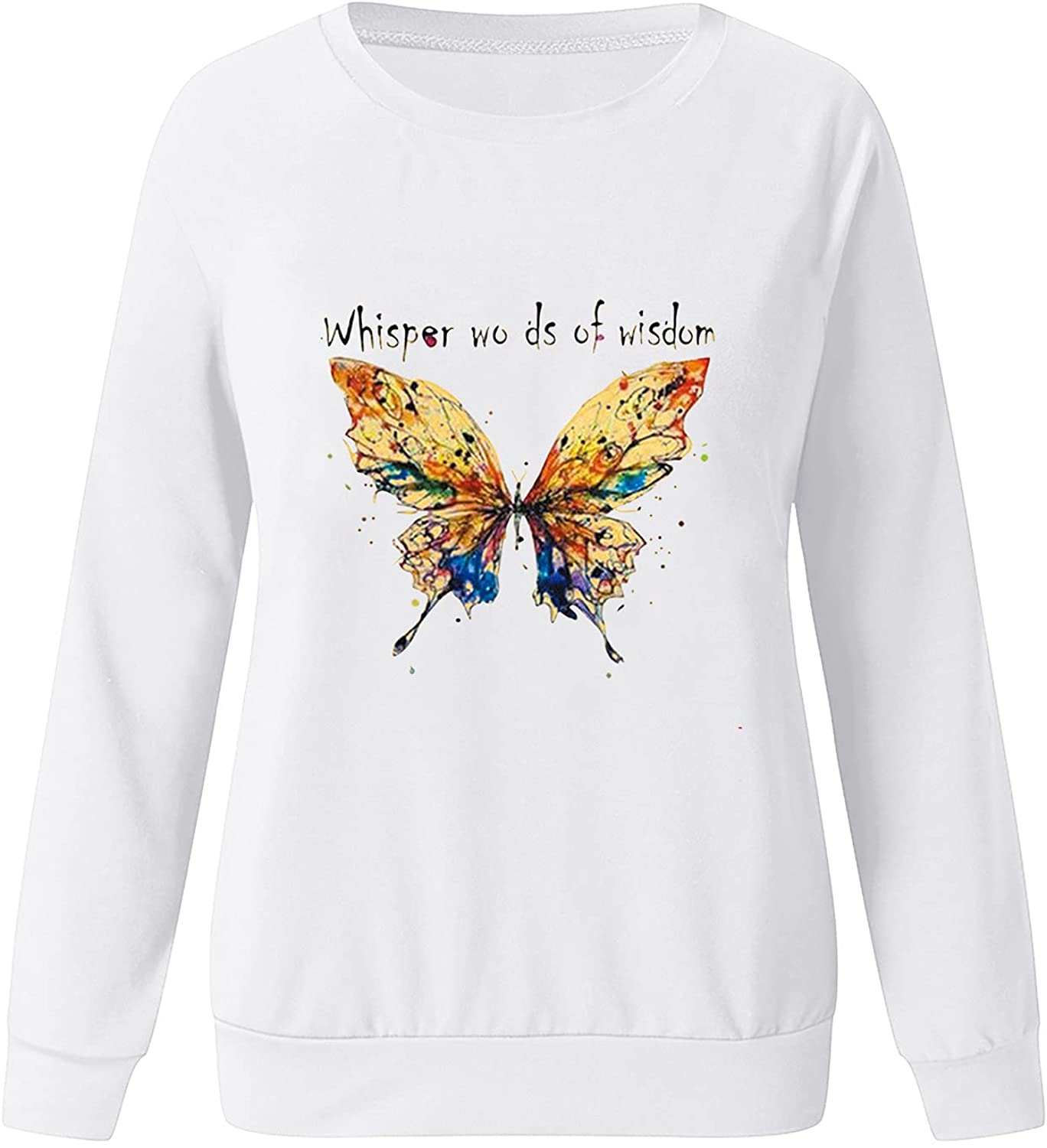 HHoo88 Sweatshirts for Womens Long Sleeves Sweat Shirts Casual Funny Printed Crewneck Pullover T-Shi