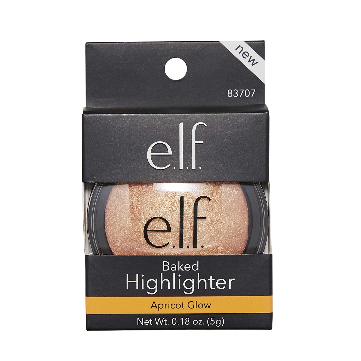 e.l.f. Baked Highlighter, Sheer & Shimmering Finish, Hydrating Formula, Apricot Glow, 0.16 Oz (4 g)
