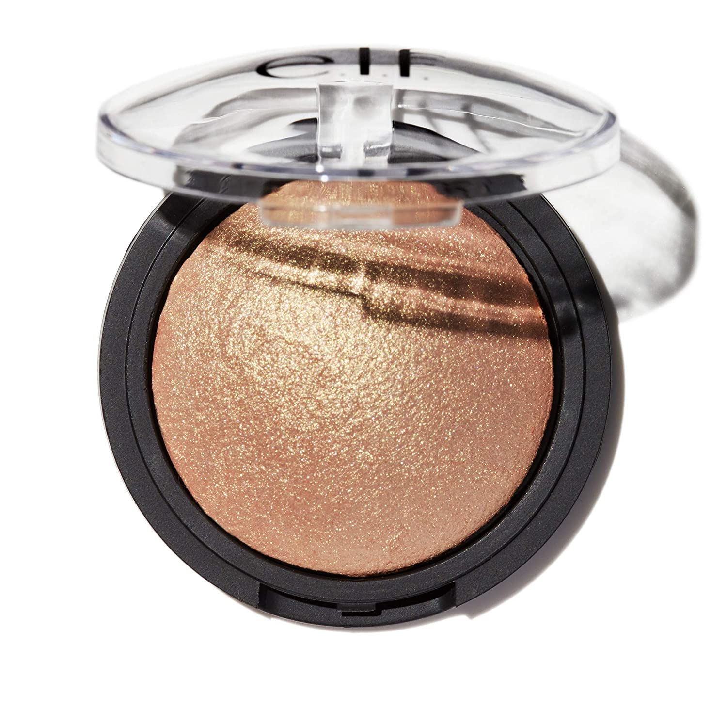 e.l.f. Baked Highlighter, Sheer & Shimmering Finish, Hydrating Formula, Apricot Glow, 0.16 Oz (4 g)