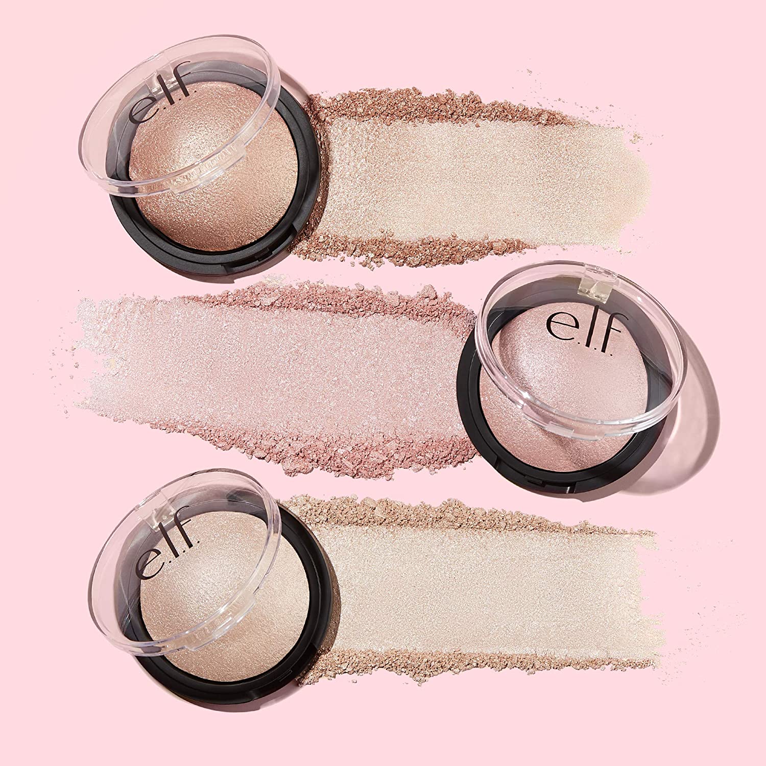 e.l.f. Baked Highlighter, Sheer & Shimmering Finish, Hydrating Formula, Apricot Glow, 0.16 Oz (4 g)