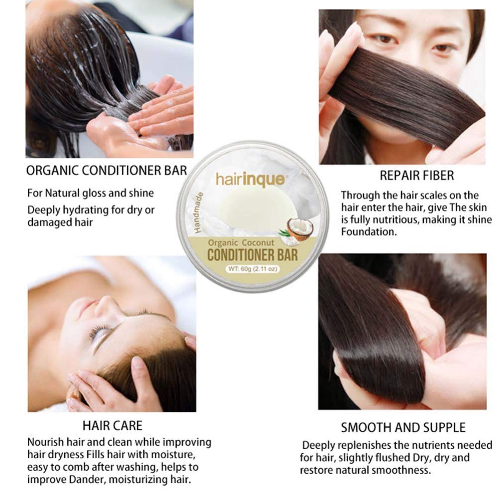 Ofanyia Handmade Conditioner Bar Natural Organic Coconut Shampoo Bar, All Hair Types, 2.11 oz